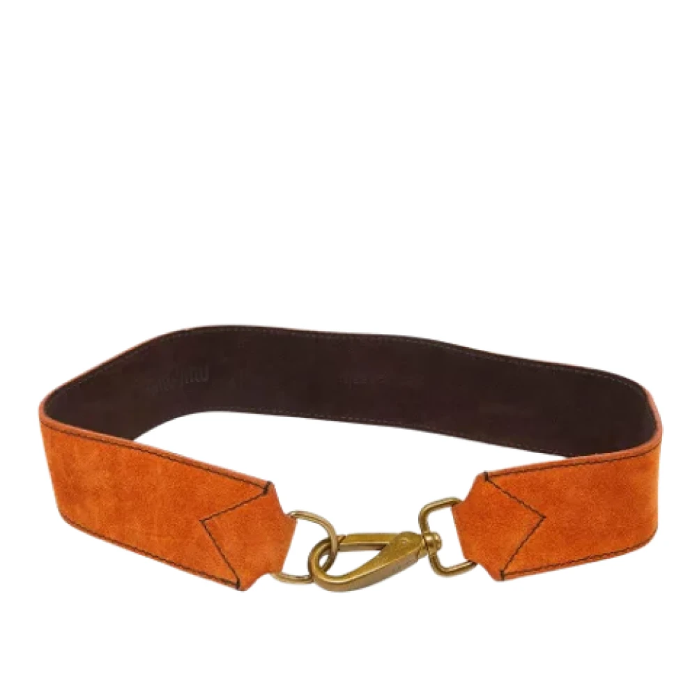 Miu Pre-owned Suede belts Orange Dames
