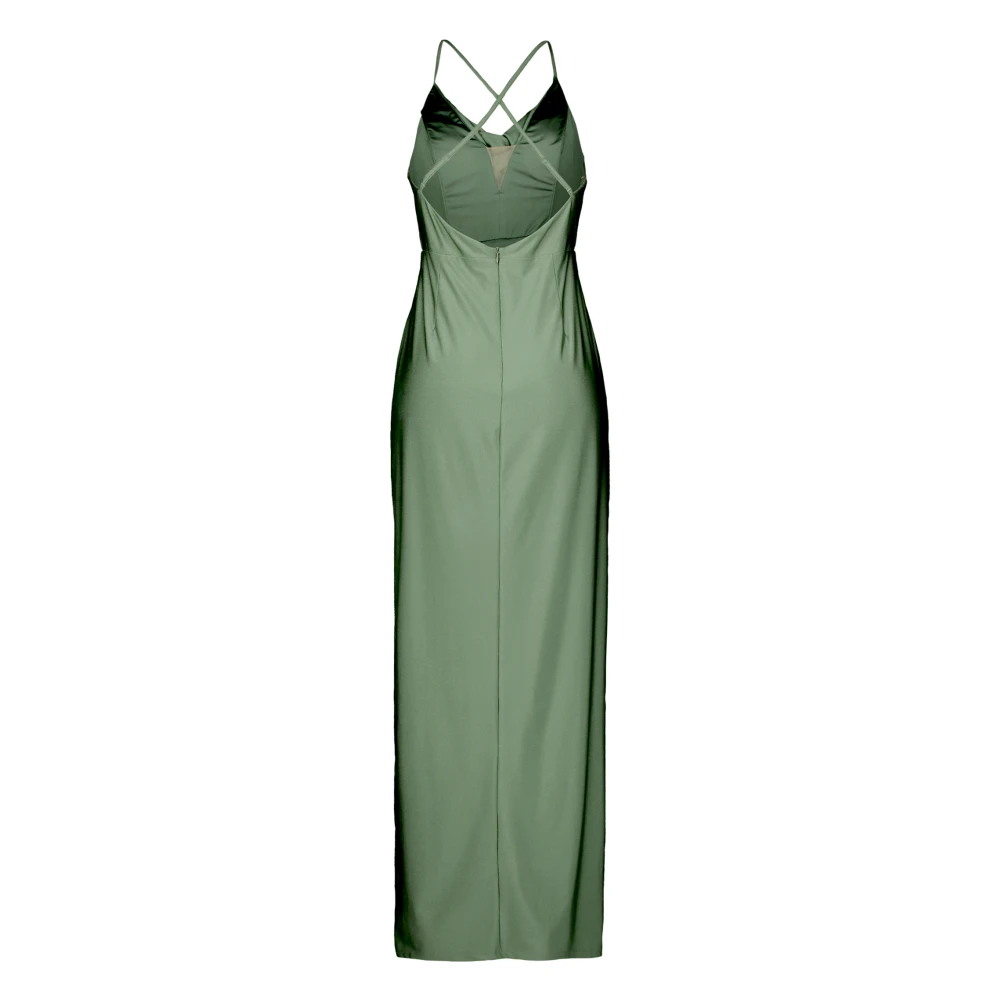 Vera Mont Elegante Avondjurk met Gerimpelde Taille Green Dames
