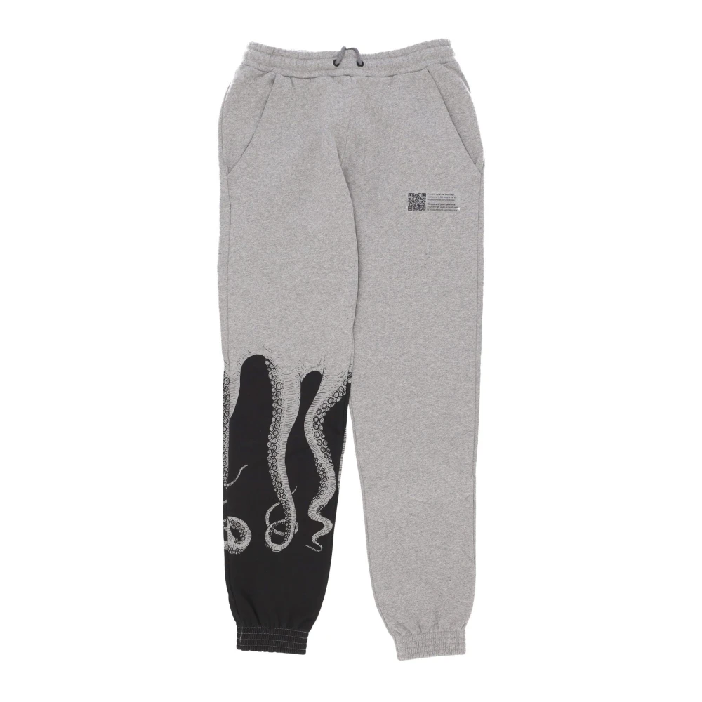 Octopus Lichtgrijze fleece sweatpants met trekkoord Gray Heren