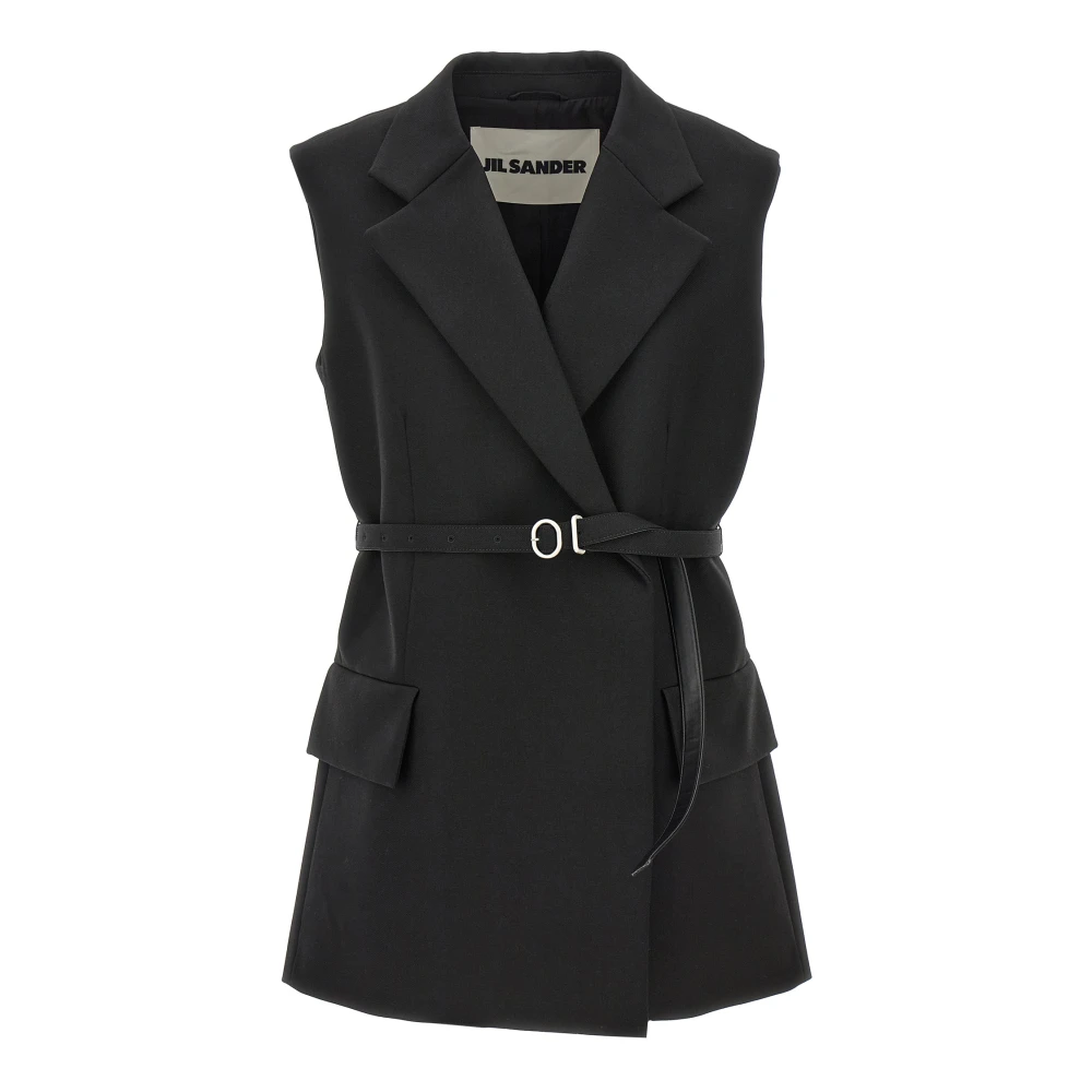 Jil Sander Women's Black Waistcoats, S, Vests