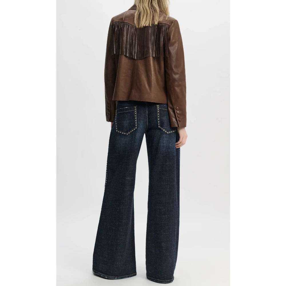 dorothee schumacher Westerse Stijl Franje Leren Jas Brown Dames