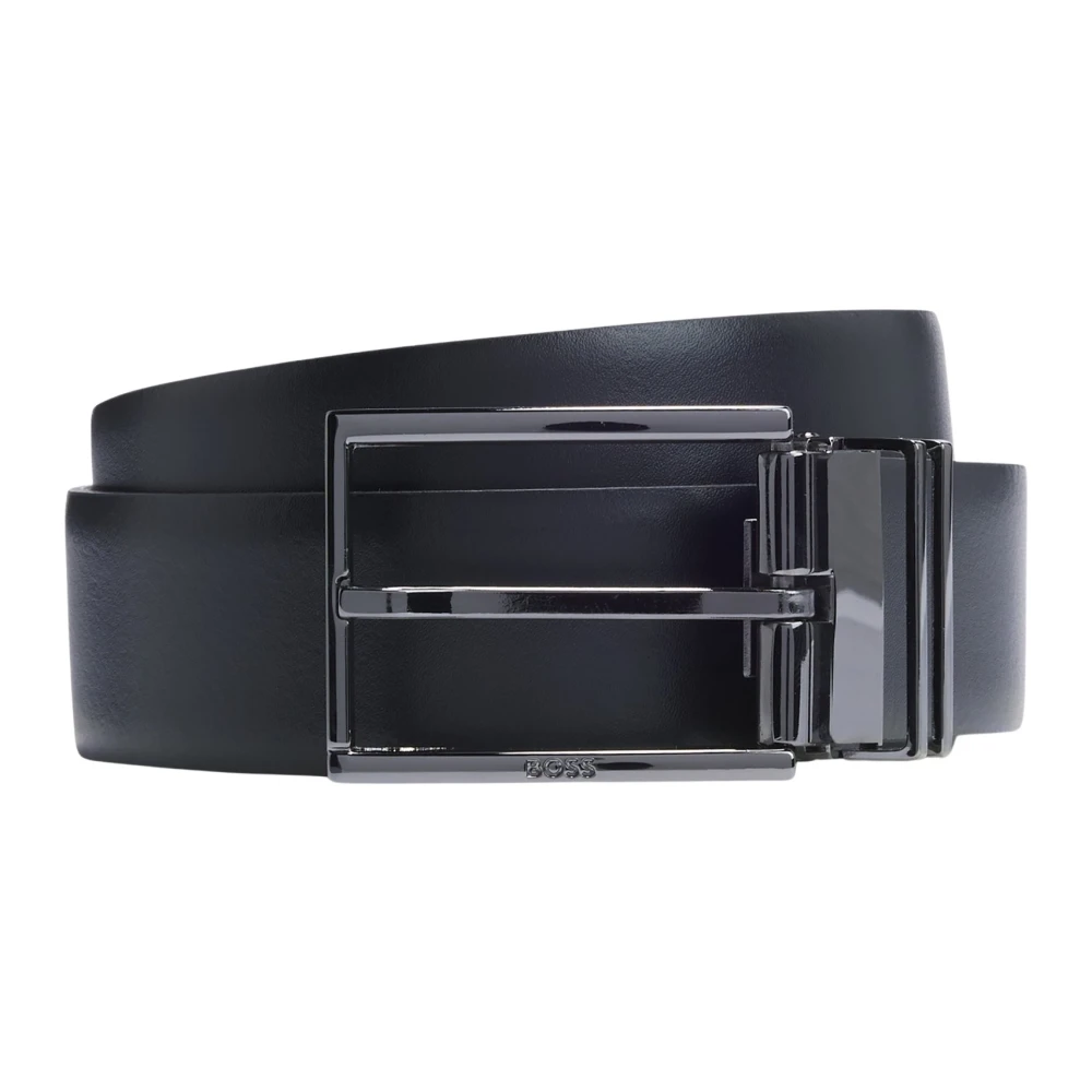 Hugo Boss Omkeerbare Italiaans Leren Riem Geschenkdoos Black Heren
