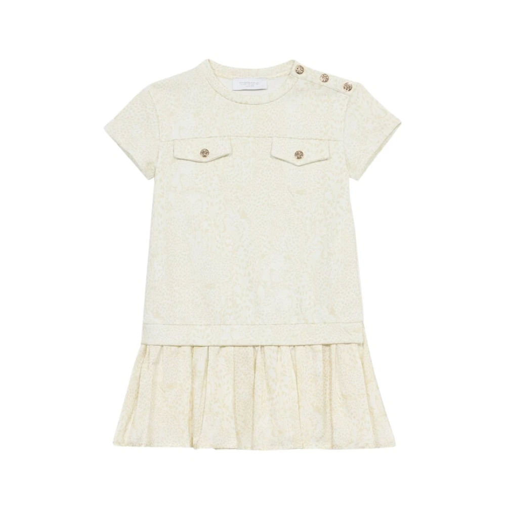 Roberto Cavalli Girls White Dresses, 10 Y, Cheetah-Print Dress