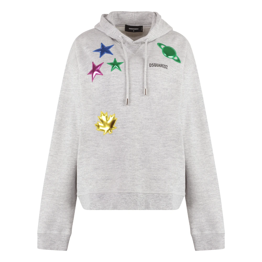 Dsquared2 Cool Fit Katoenen Hoodie Gray Dames