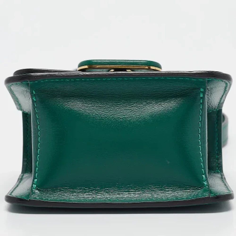 Valentino Vintage Pre-owned Leather shoulder-bags Green Dames