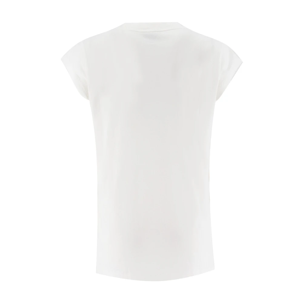 pinko Crew-neck Katoenen T-shirt met Lover Print White Dames