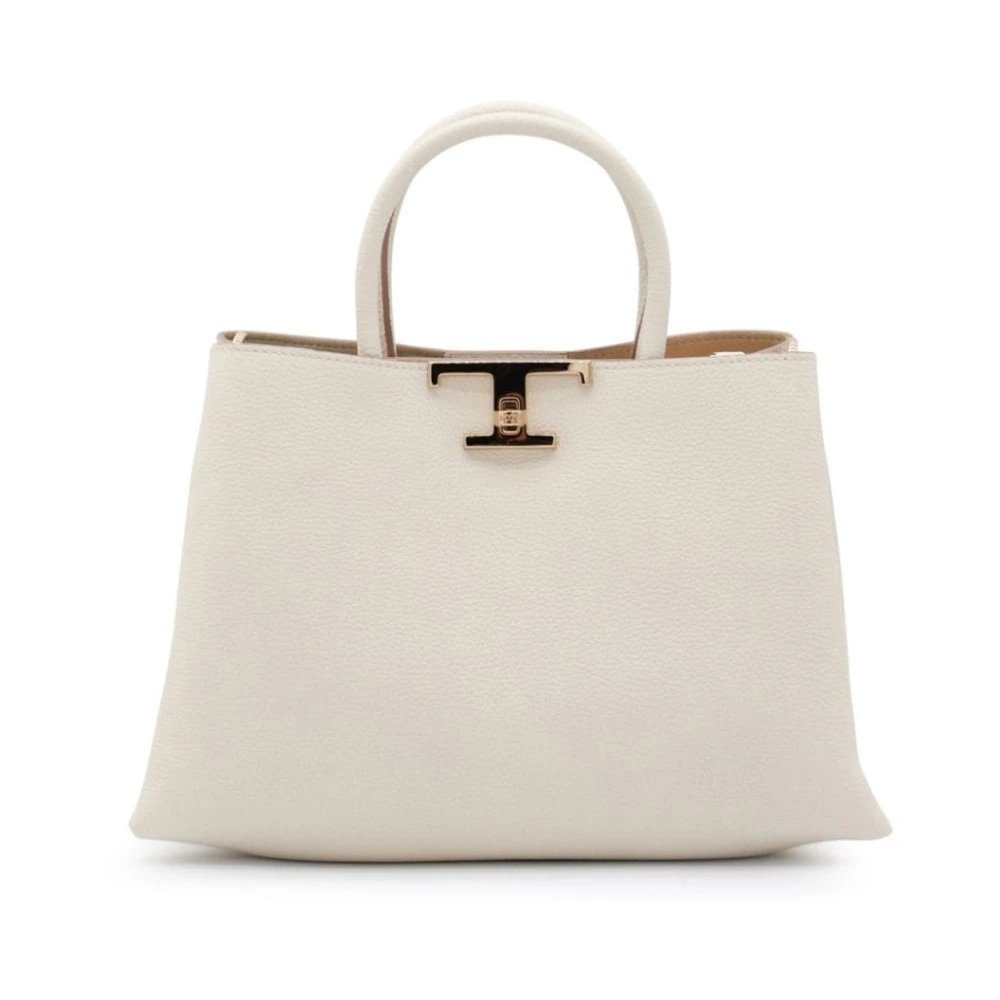 TOD'S Kalfsleren Shopper met Draaislot Beige Dames