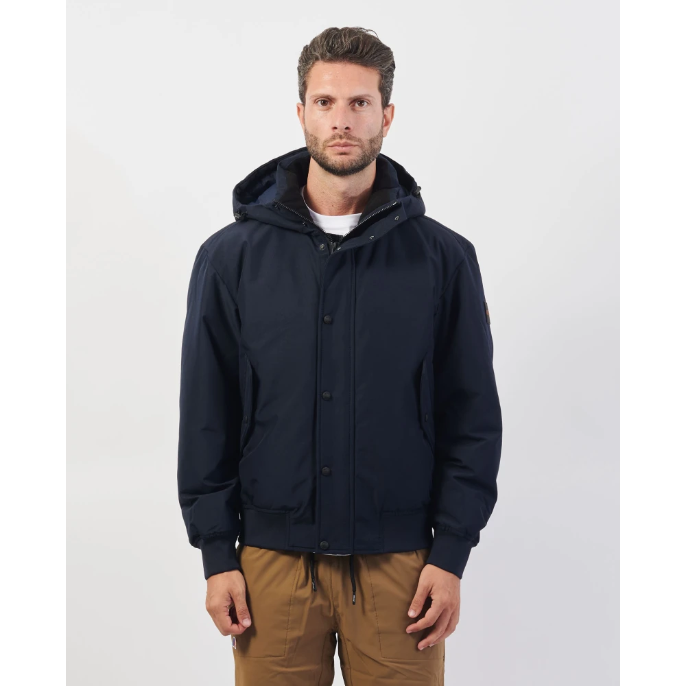 Hugo Boss Blauwe Waterafstotende Parka Ottoman Jas Blue Heren