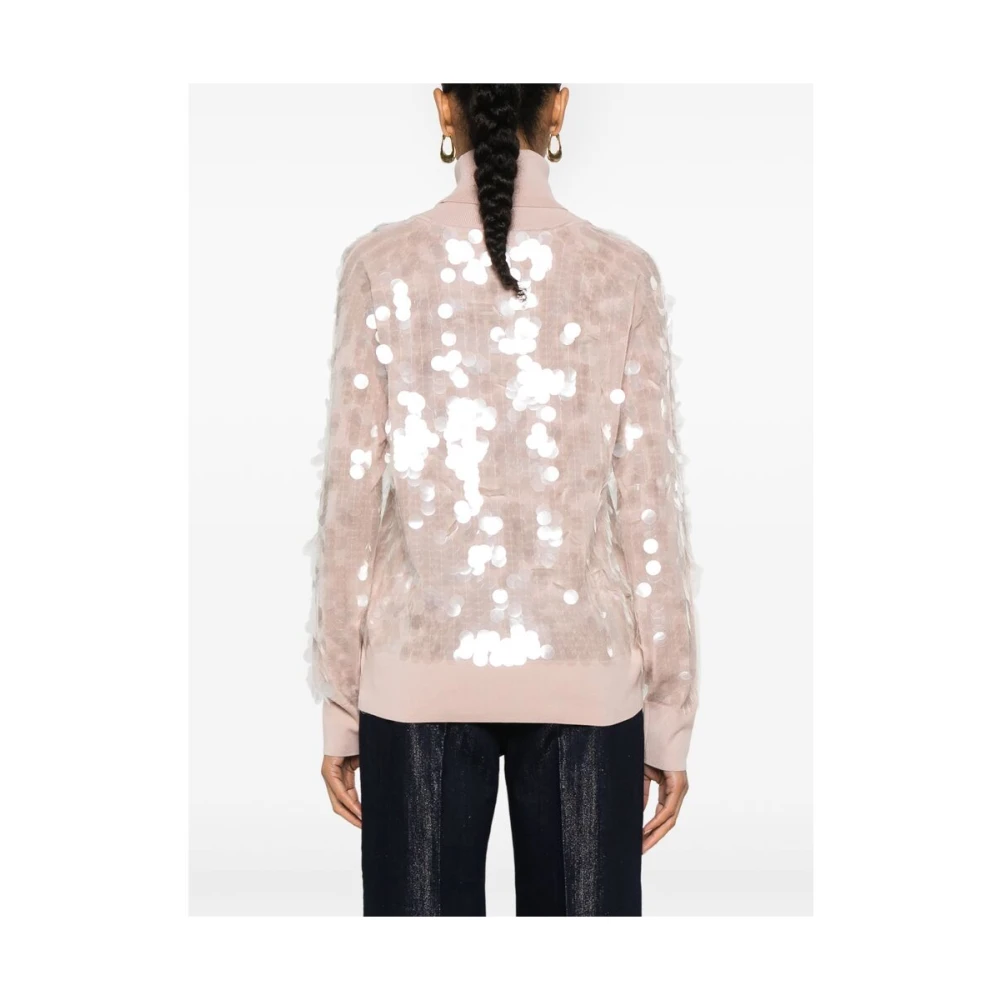 Ermanno Scervino Blush Pink Paillet Gebreide Trui Pink Dames