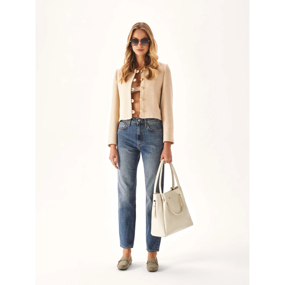 Kazar Grote handtas met dubbele handvatten Beige Dames
