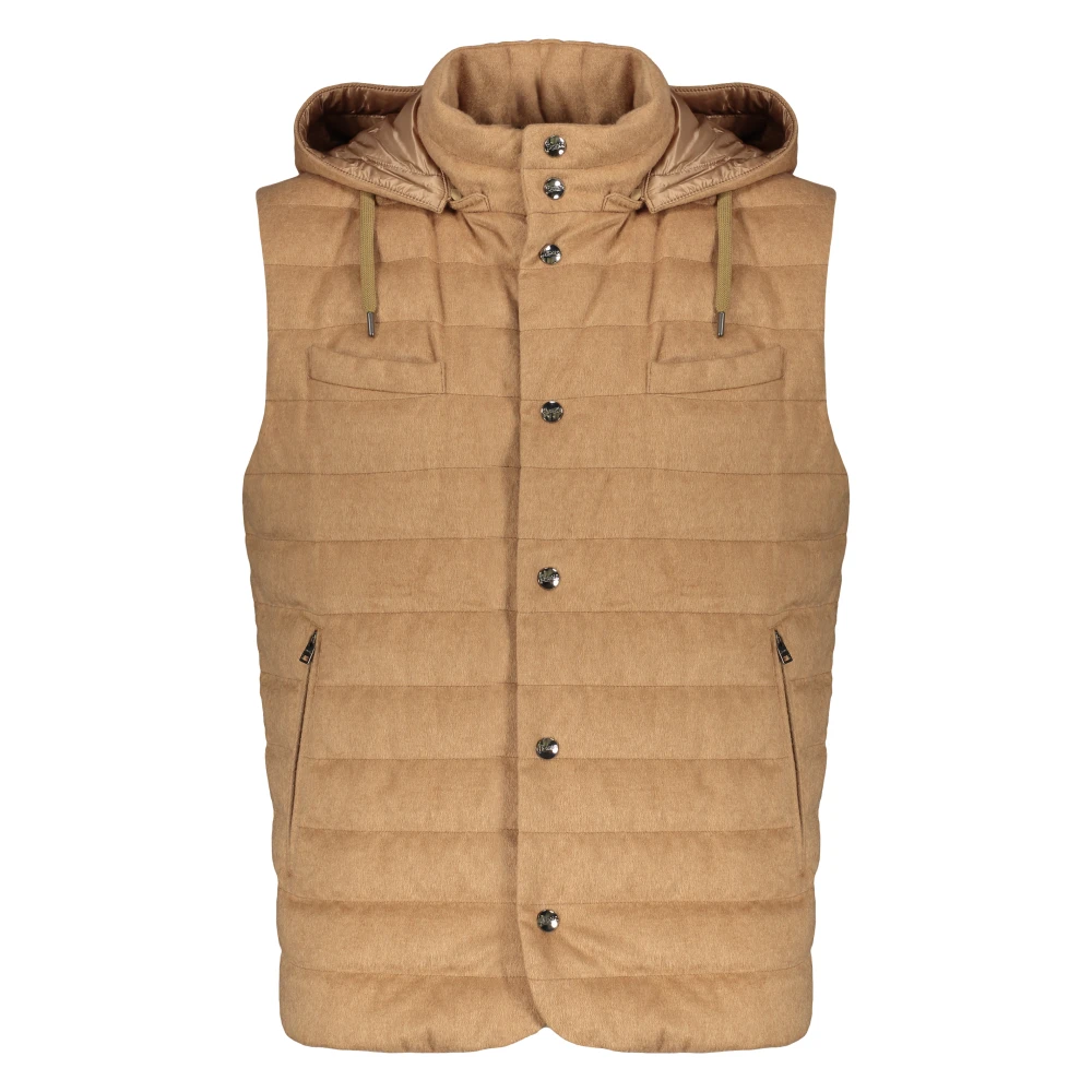 Herno Bodywarmer donsjack met afneembare capuchon Brown Heren