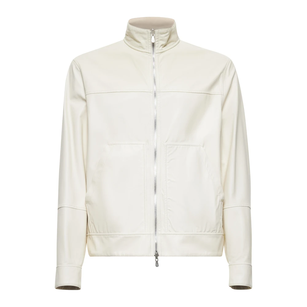 BRUNELLO CUCINELLI Omkeerbare Lamsvacht Jas Ivoor Kleur Beige Heren