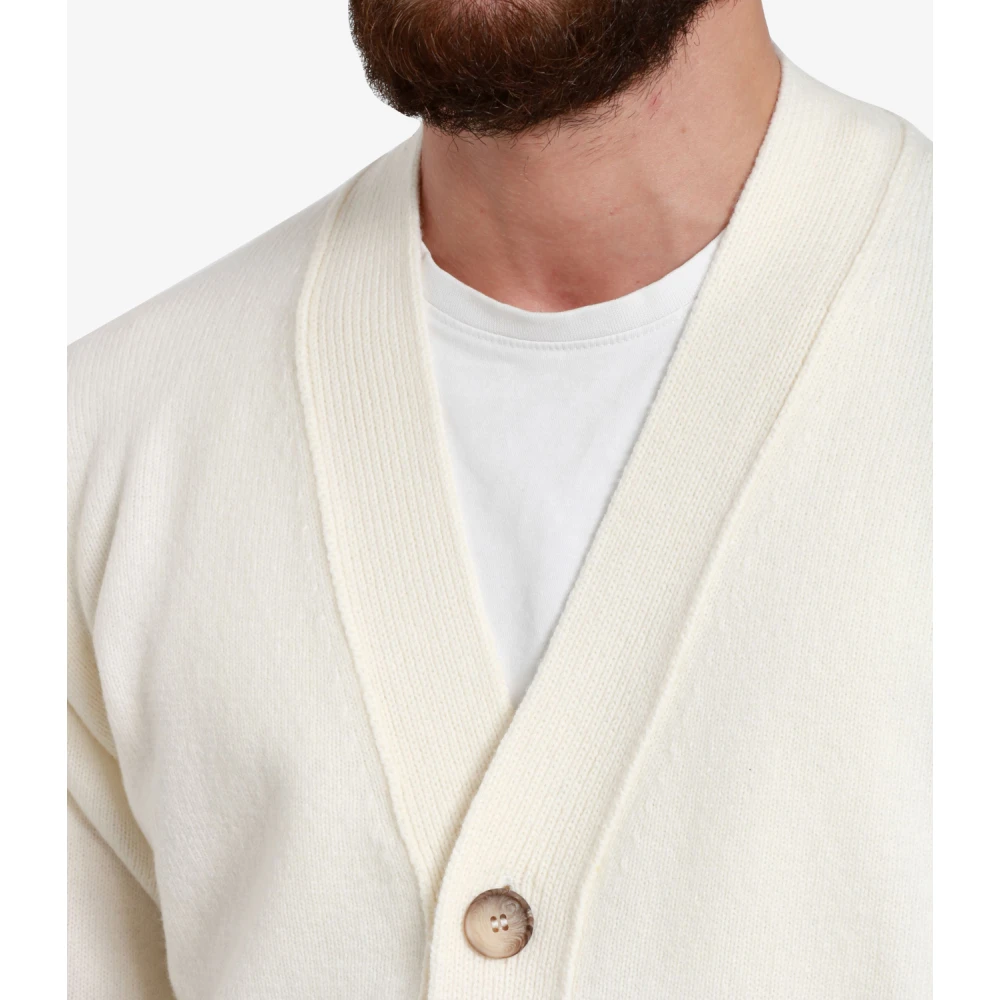 Gran Sasso V-hals Wol Gebreide Vest Beige Heren