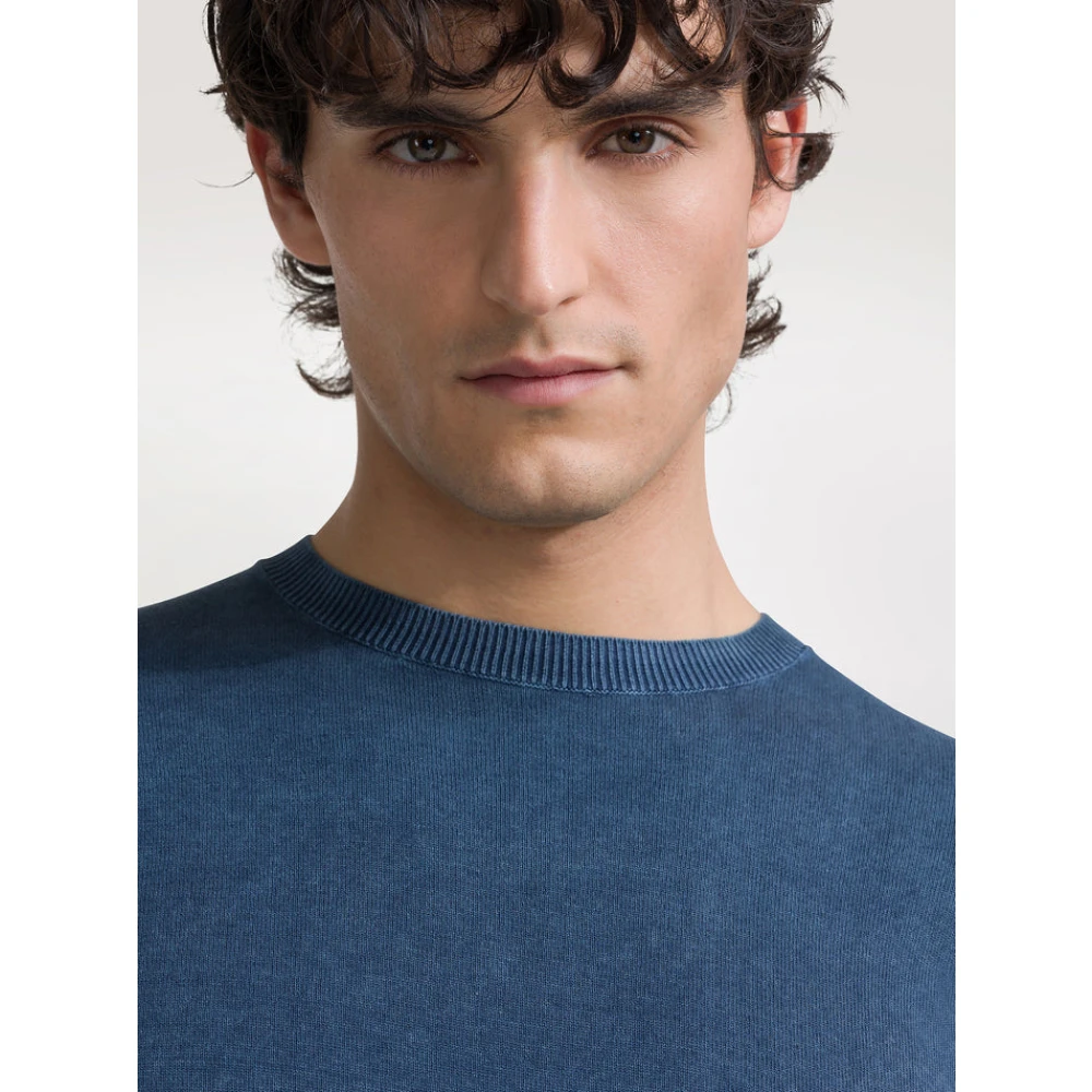RRD Techno Wash Ronde Blauwe Crewneck Shirt Blue Heren