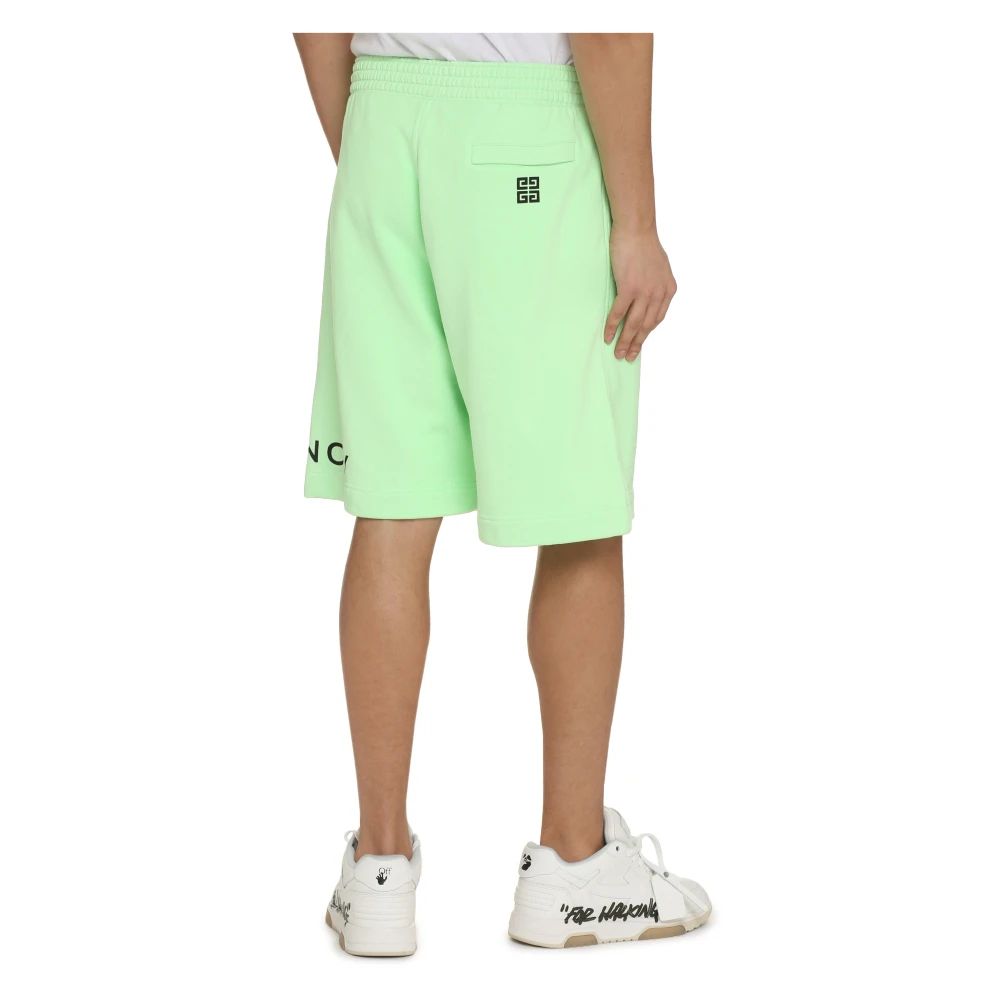 Givenchy Sweatshorts met contrasterende logo-print Green Heren