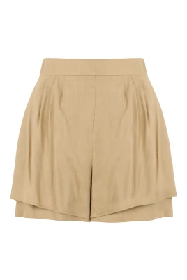 Plisserade shorts med hög midja