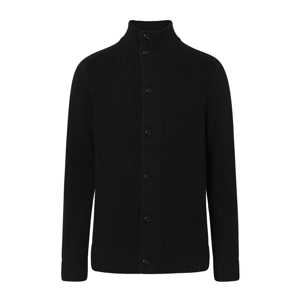 Joop! Gebreid jack met hoge kraag en knoopsluiting Black Heren