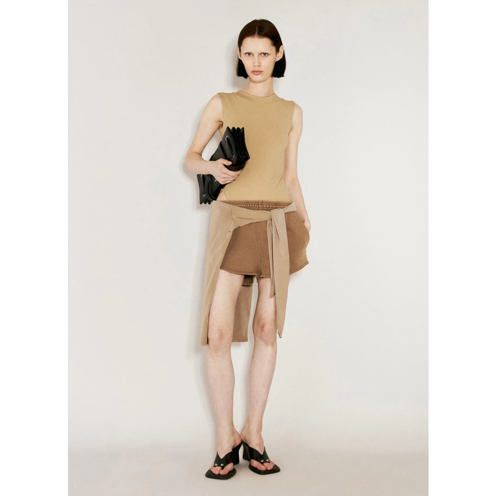 Entire Studios Mouwloze bodysuit in stretchweefsel Beige Dames