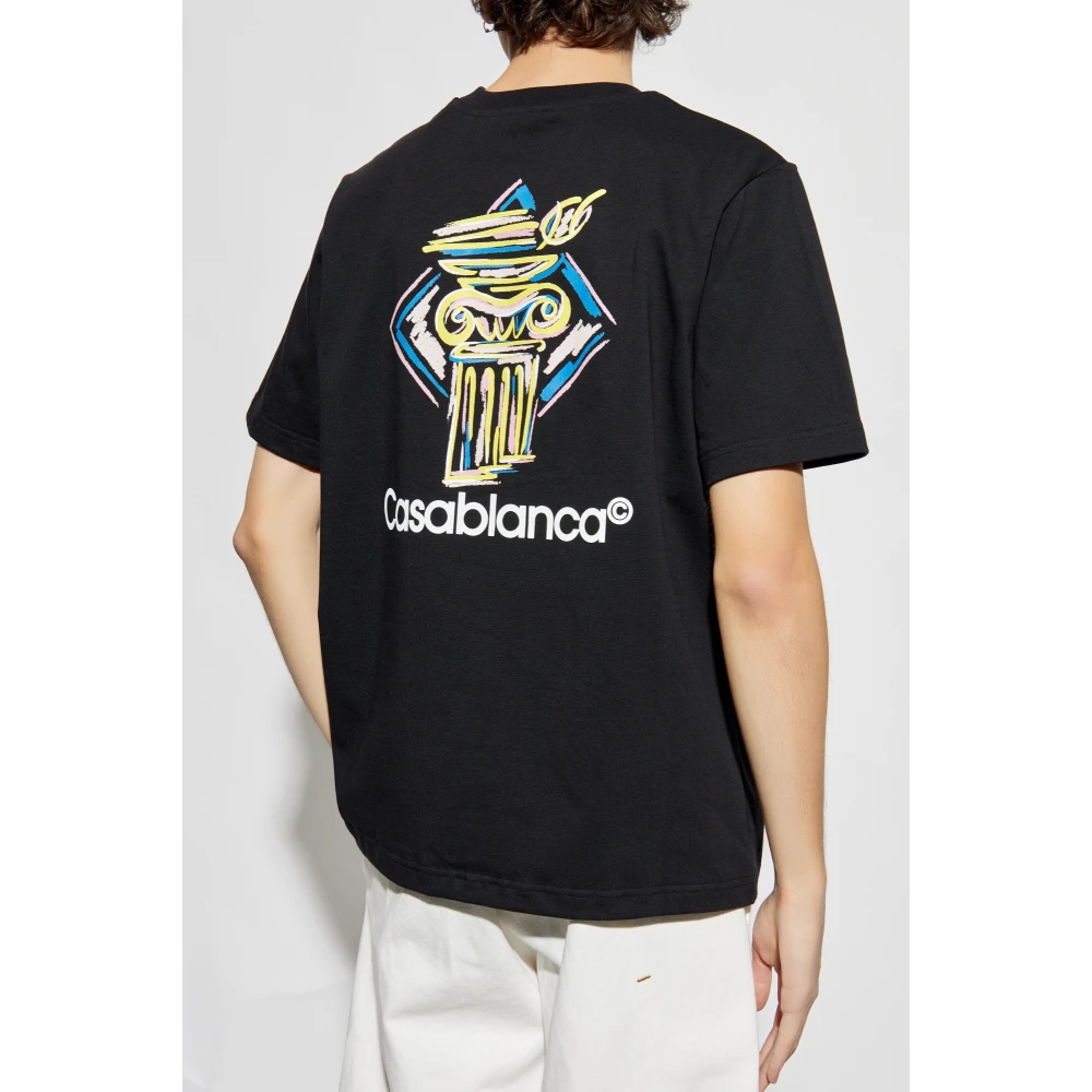 Casablanca Bedrukt T-shirt Black Heren