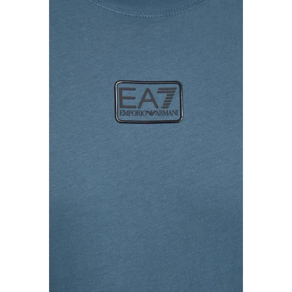 Emporio Armani EA7 Casual Katoenen T-Shirt Blue Heren