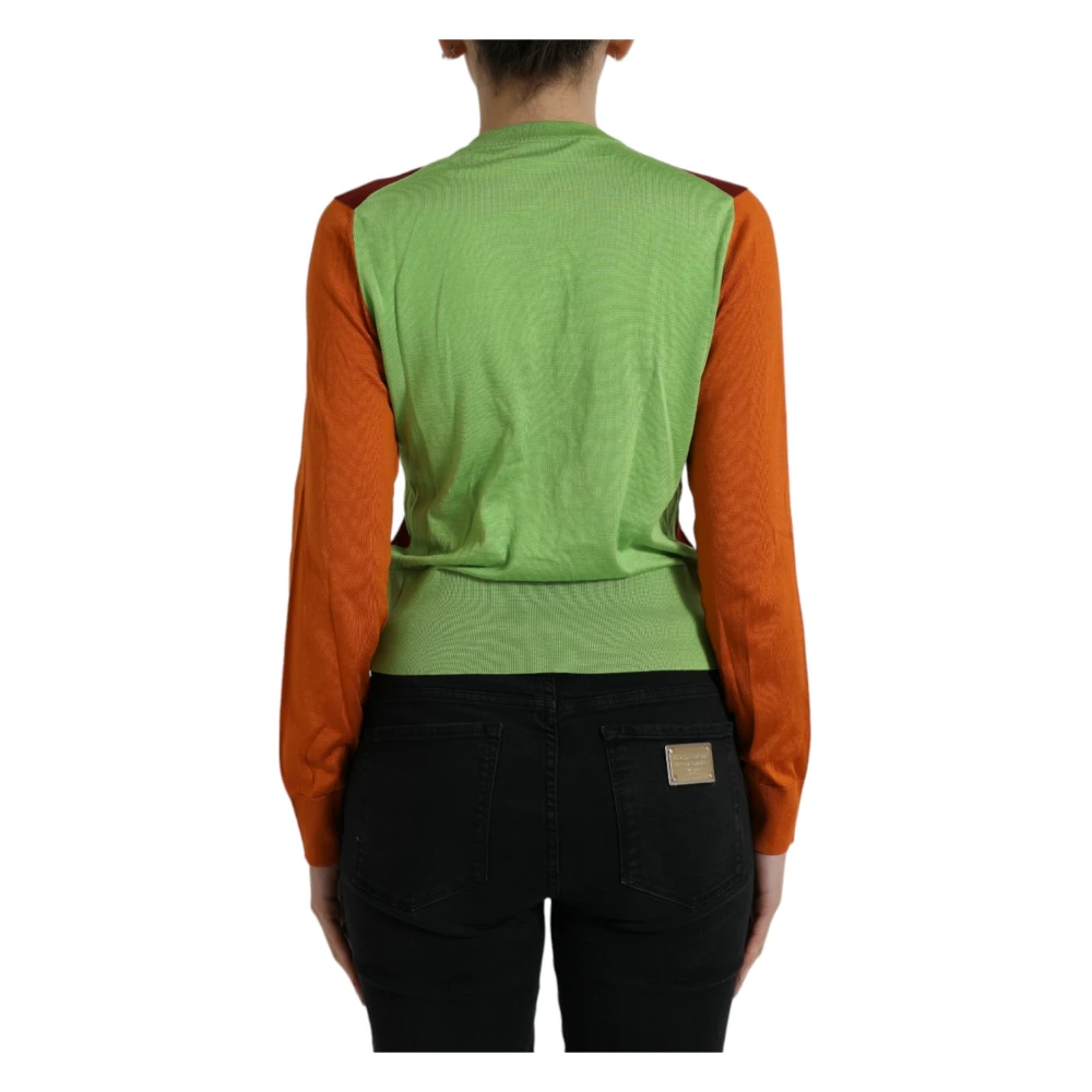 Dolce & Gabbana Luxe Zijden Gebreide Vest in Helder Tinten Multicolor Dames