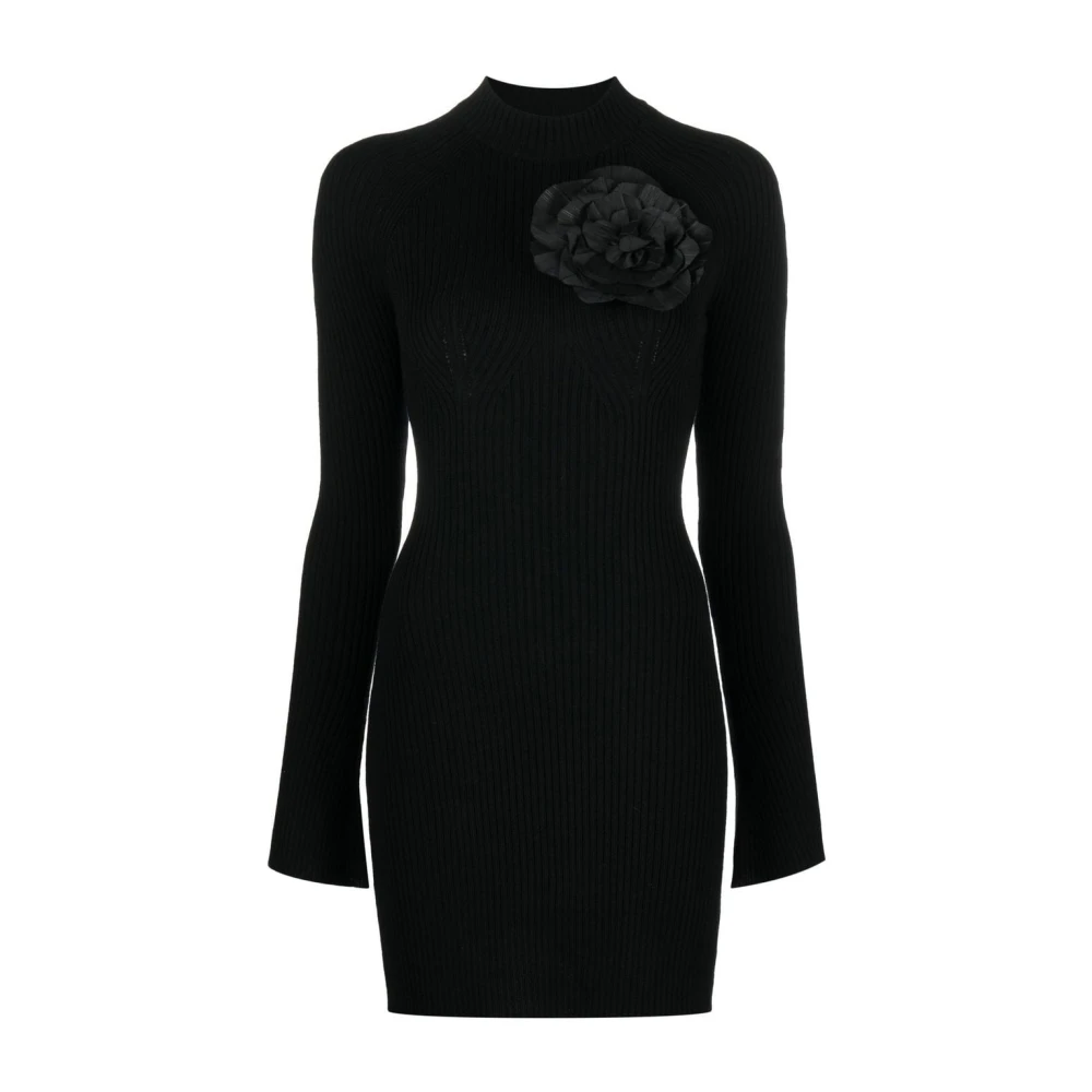 Blumarine Gebreide Jurk met Bloemdetail Black Dames