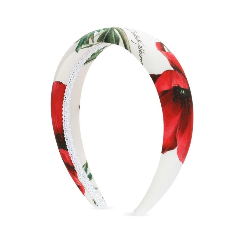 Dolce & Gabbana Poppy-print Haarband in meerdere kleuren voor kinderen White Dames