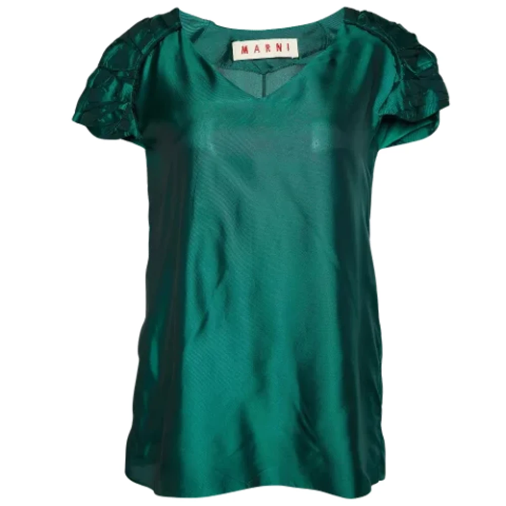 Marni Pre-owned Satin tops Green Dames