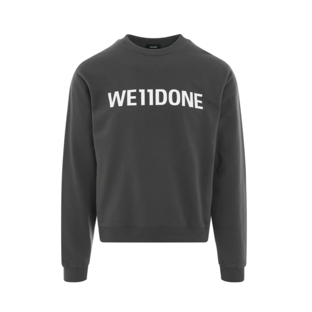 We11Done Logo Print Sweatshirt met Lange Mouwen Gray Heren