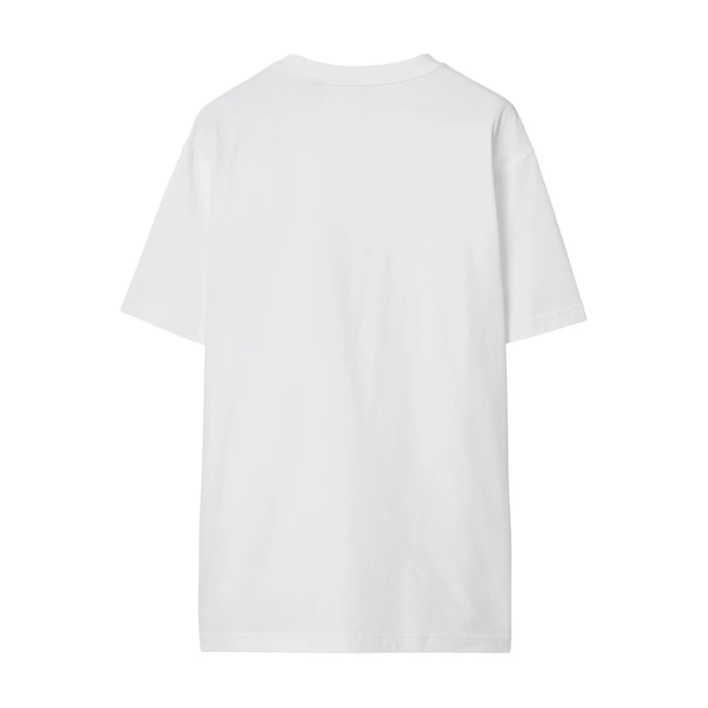 Burberry Wit T-shirt met geruite zak White Dames