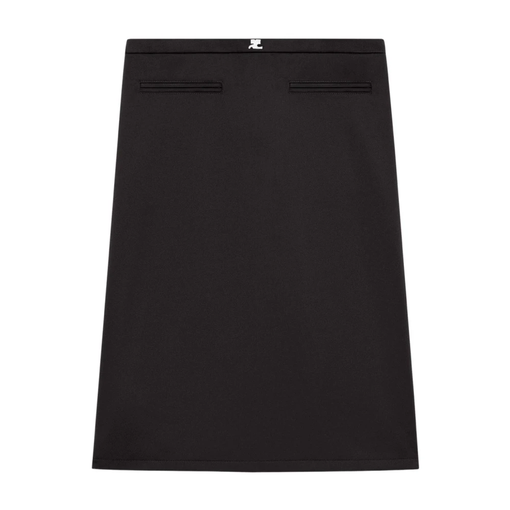 Courrèges Women's Black Midi Skirts, Xs, Interlock Tracksuit Midi Skirt