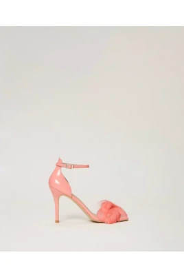 Tropisk Rosa Fjäder Sandal - Storlek 36
