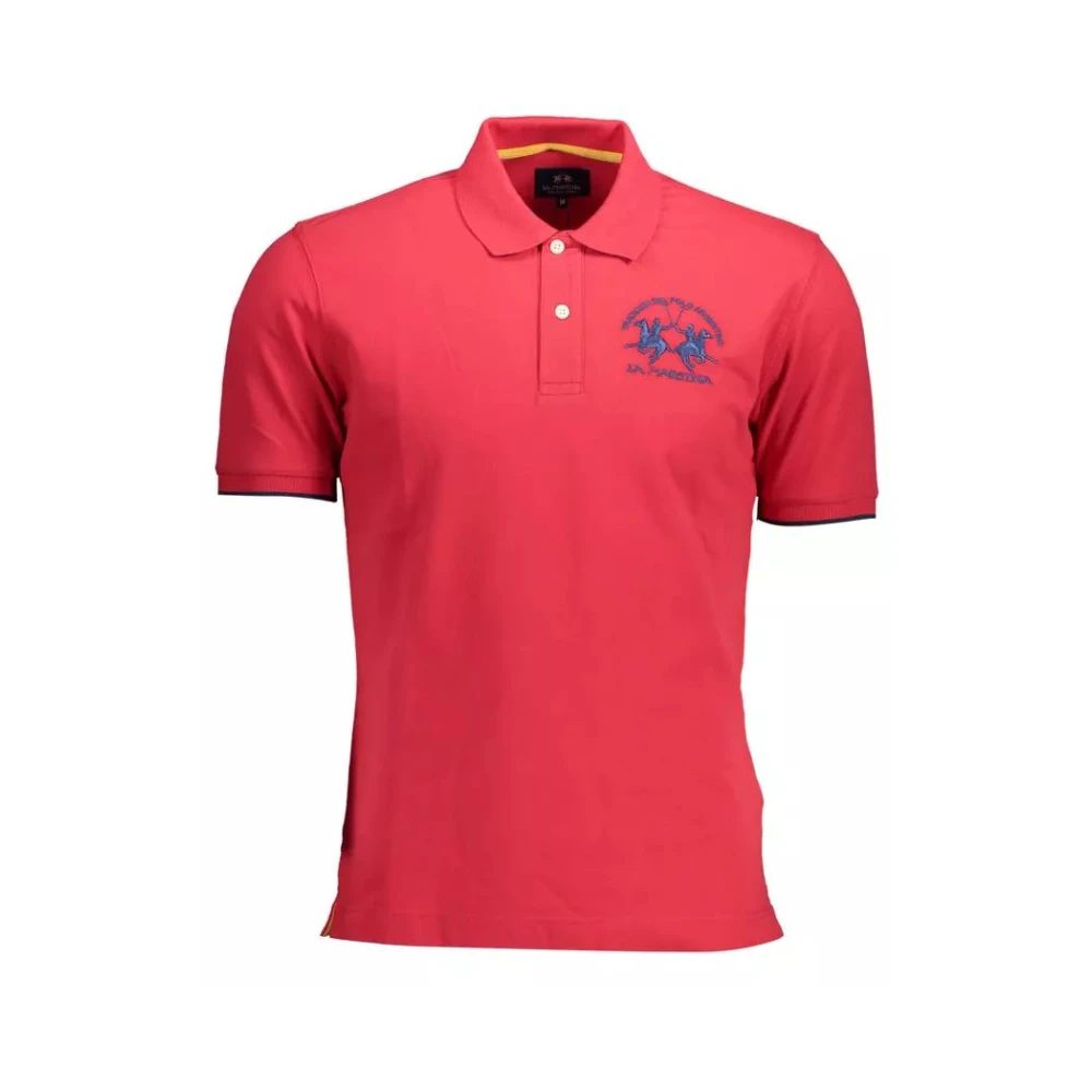 La Martina Men's Pink Elegant Embroidered Polo Shirt