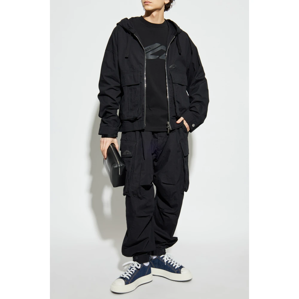 Dsquared2 Lichtgewicht jas met capuchon Black Heren