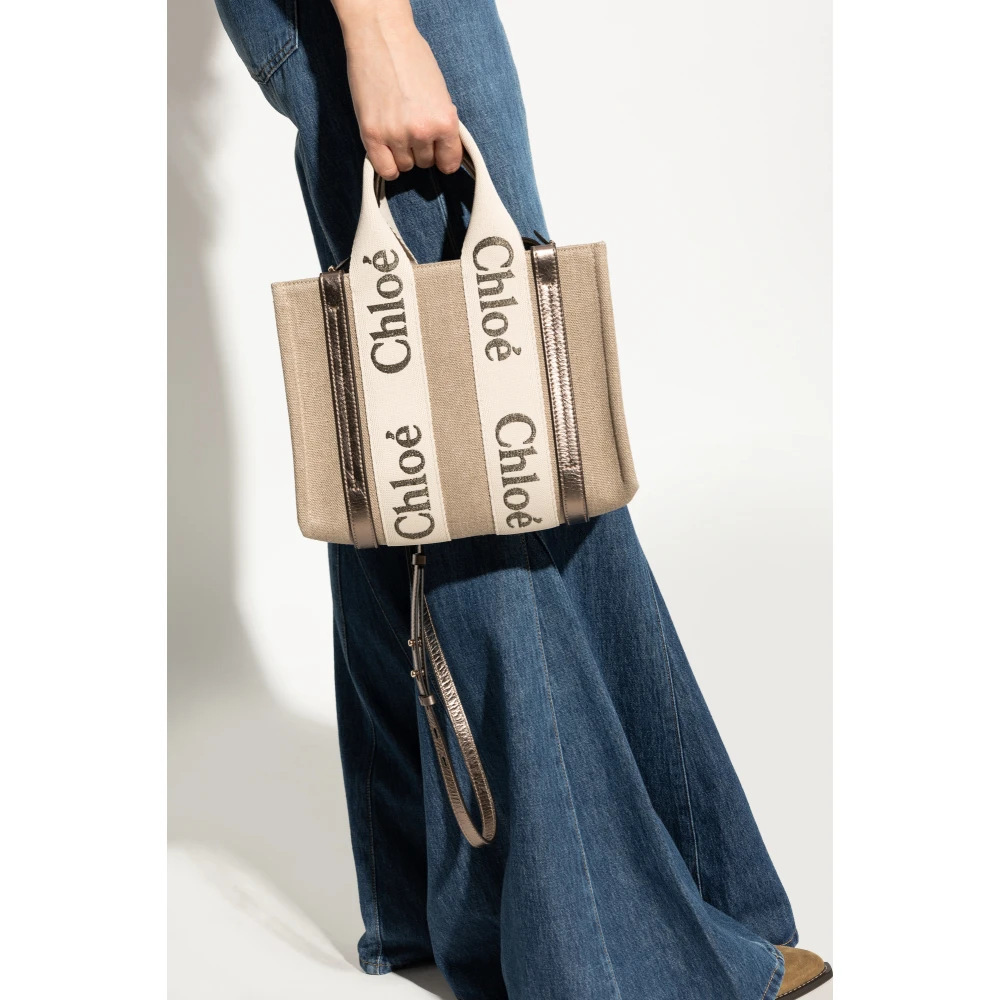 Chloé Tas Woody Klein Beige Dames