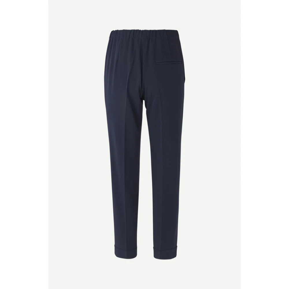 Samsøe Getailleerde geweven broek met elastische taille Blue Dames