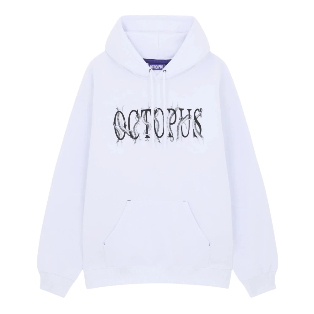 Octopus Logo Hoodie Witte Katoenen Sweatshirt White Heren