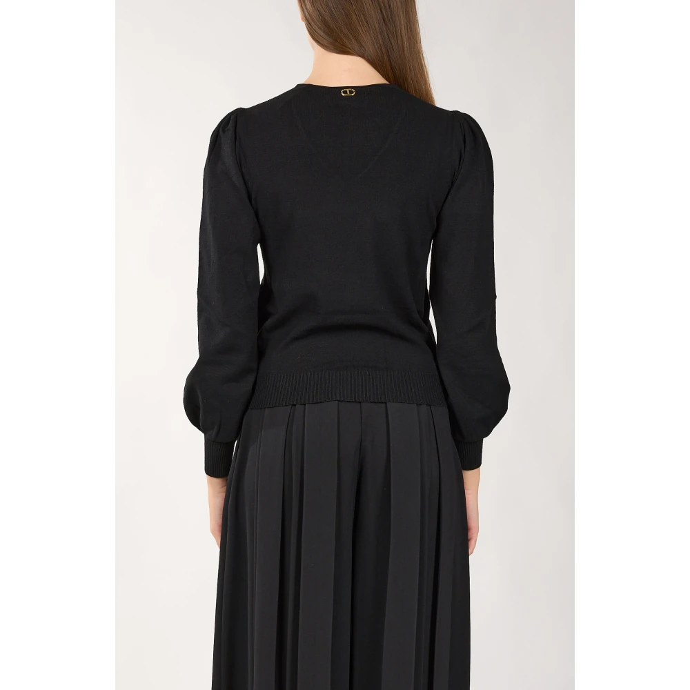 Twinset Stretch Viscose Top Black Dames