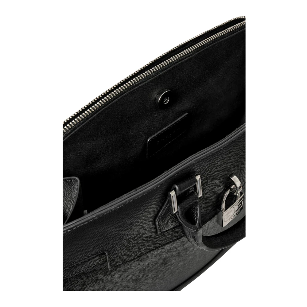 Gaëlle Paris Gladde Eco Leren Handtas met Slot Black Dames