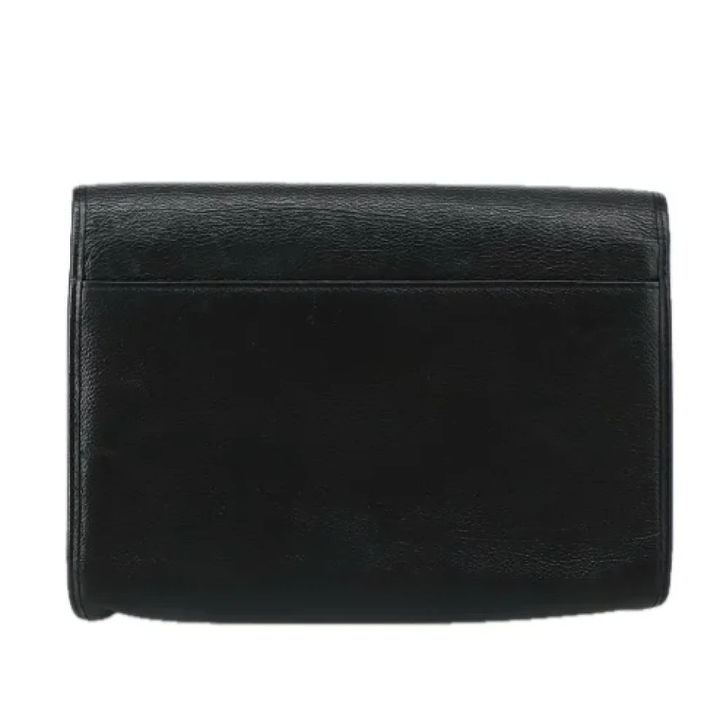 Saint Laurent Vintage Pre-owned Leather clutches Black Dames