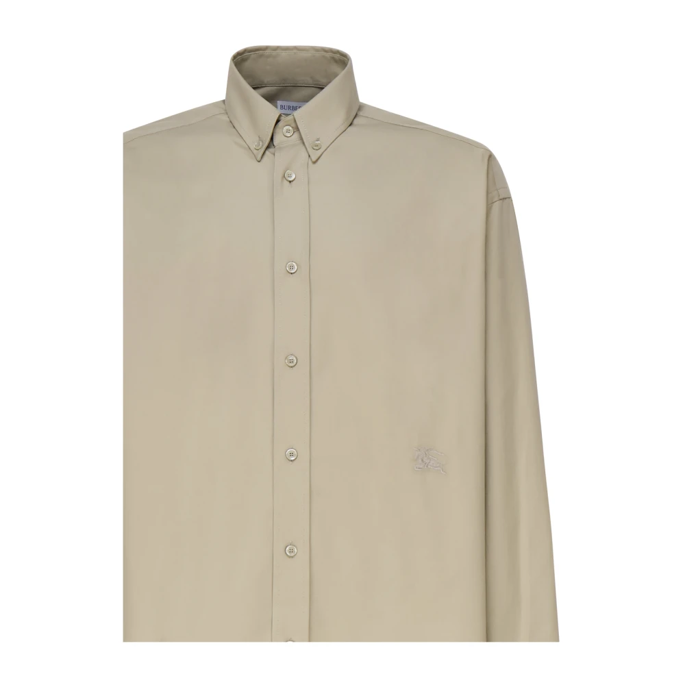 Burberry Stijlvolle Katoen Elastaan Overhemden Beige Heren
