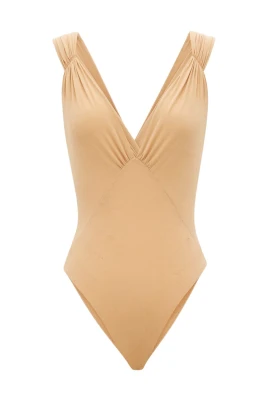 Silk Muslin Cross-Back Bodysuit