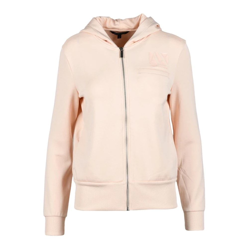 Armani Exchange Stijlvolle Sweater met Unieke Stofmix Pink Dames