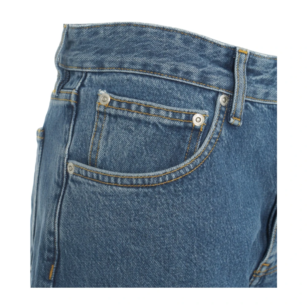 Won Hundred Blauwe Straight Fit Jeans met Logo Patch Blue Dames