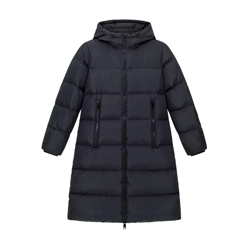 Armani Exchange Black Long Padded Down Jacket - Female - Down Coats - Xs - Coats