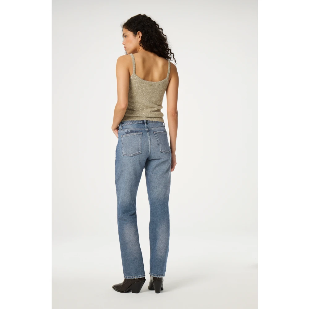 Fabienne Chapot Beige Top met Ronde Hals Yellow Dames