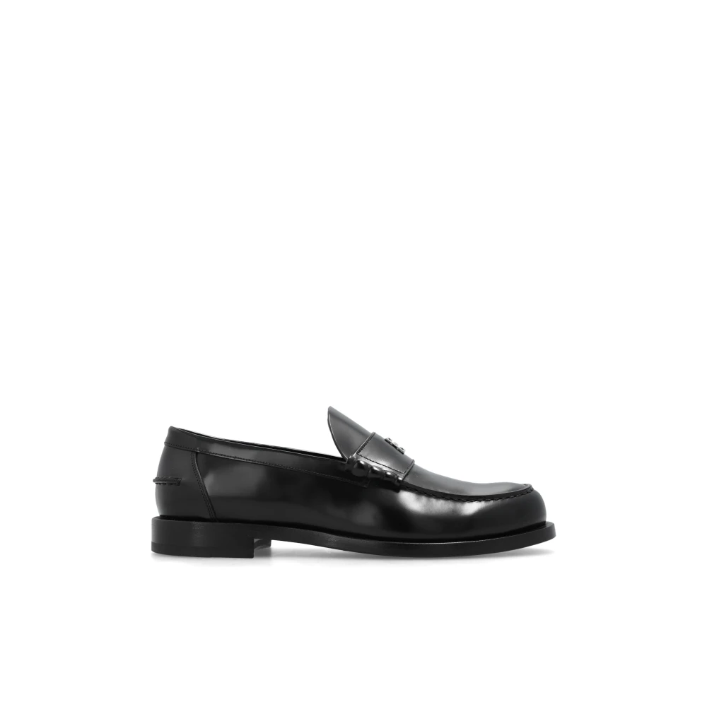 Givenchy Men's Black Loafers, 8 Uk, Leather Loafers With Logo