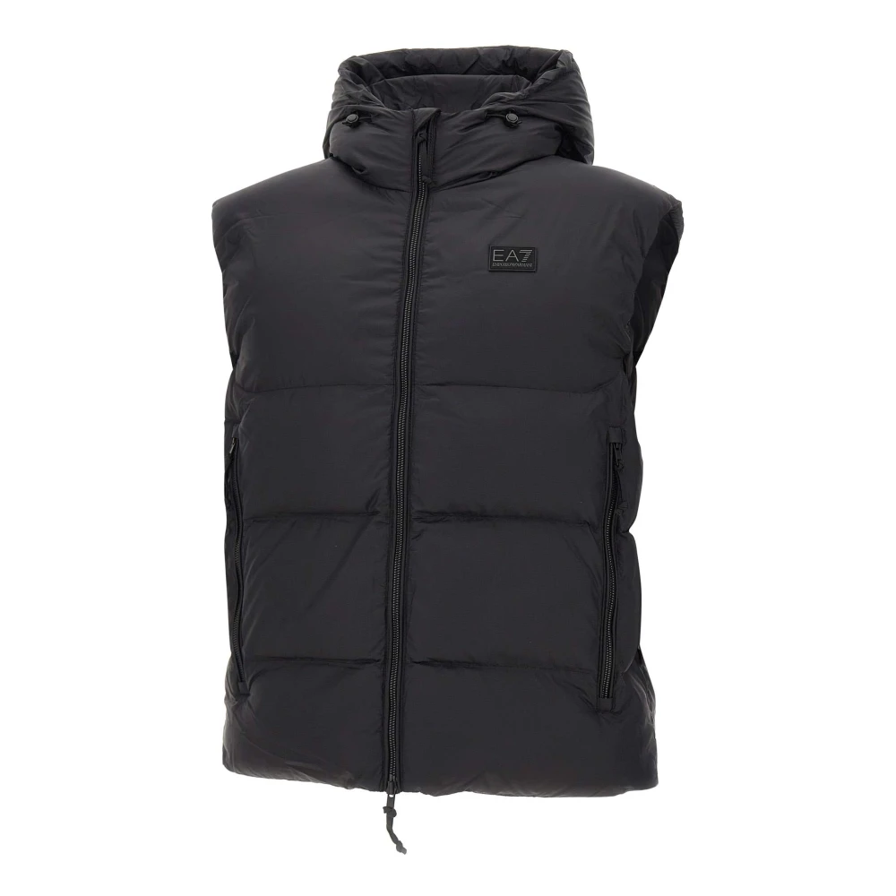 Emporio Armani Ea7 Women's Black Waistcoats, M, Padded Nylon Vest