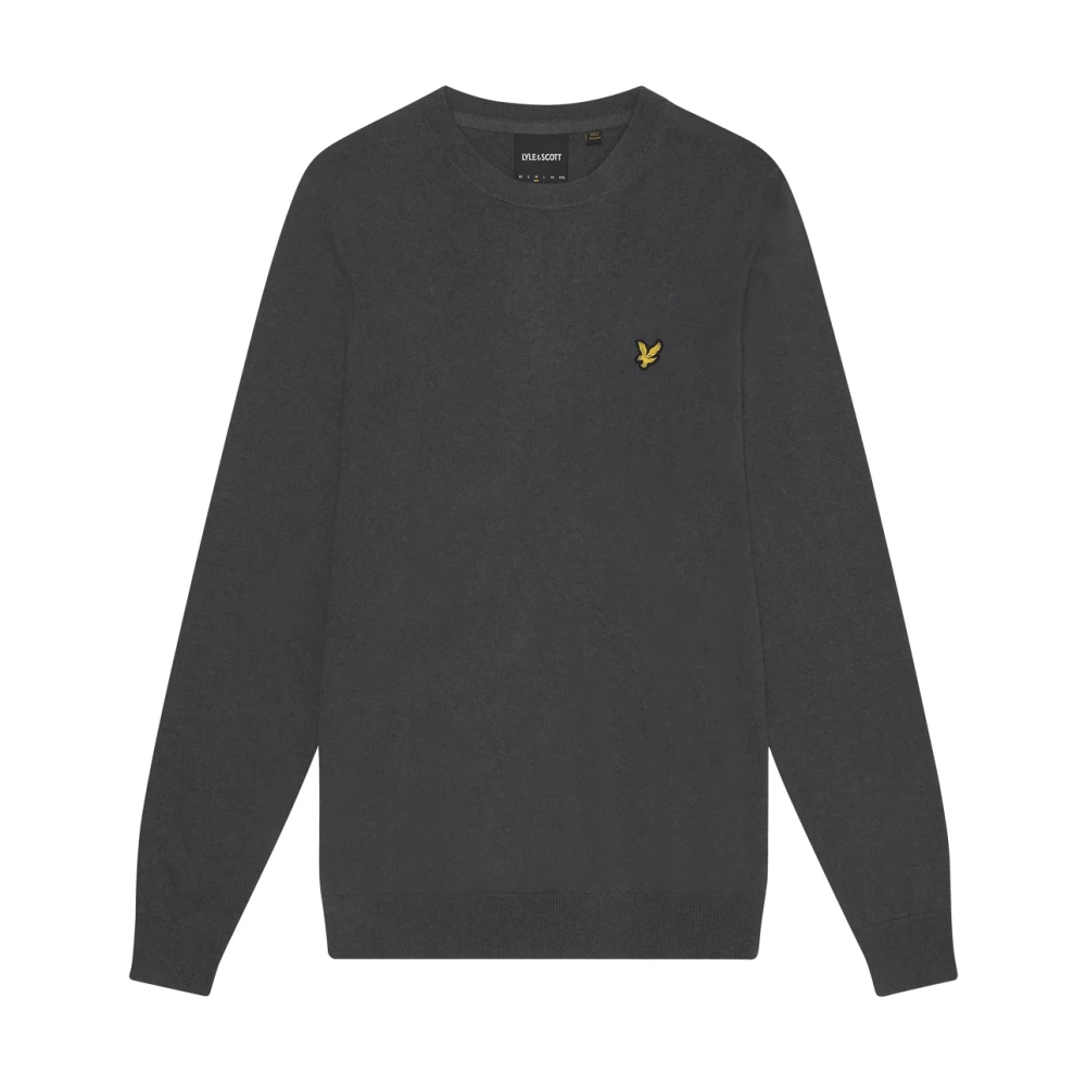 Lyle & Scott Men's Gray Knitwear Cotton Merino Crew Neck Jumper - Round-Neck Knitwear - S - Knitwear