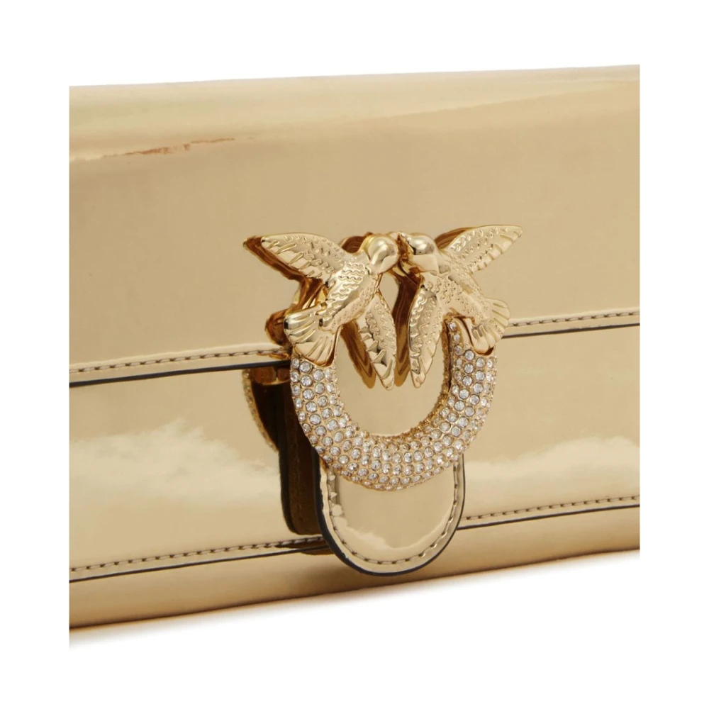 pinko Gouden Love Birds Portemonnee met Ketting Yellow Dames